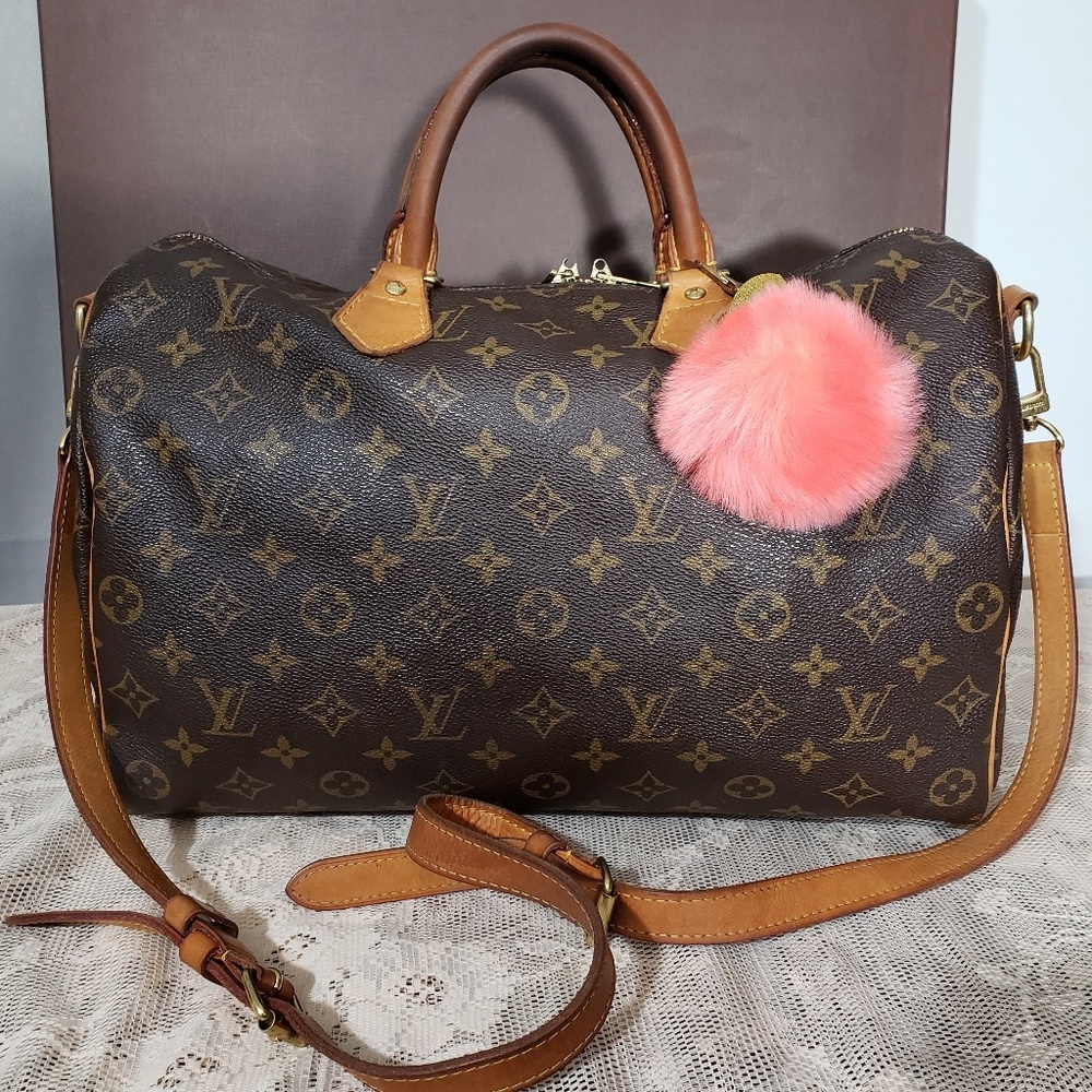 Authentic Louis Vuitton Monogram Speedy 35 Bandoul